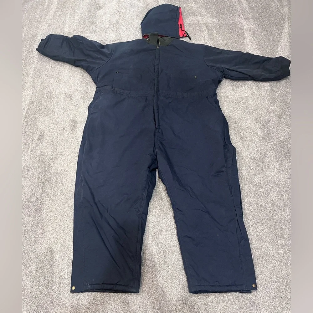 Men's Navy Insulated Coveralls Work Suit - Size 5XL - Picture 6 of 16